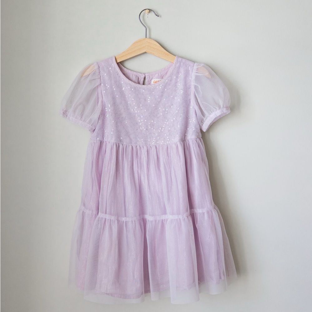 Cat & Jack Lavender Tulle Sequin Dress – Size 4T